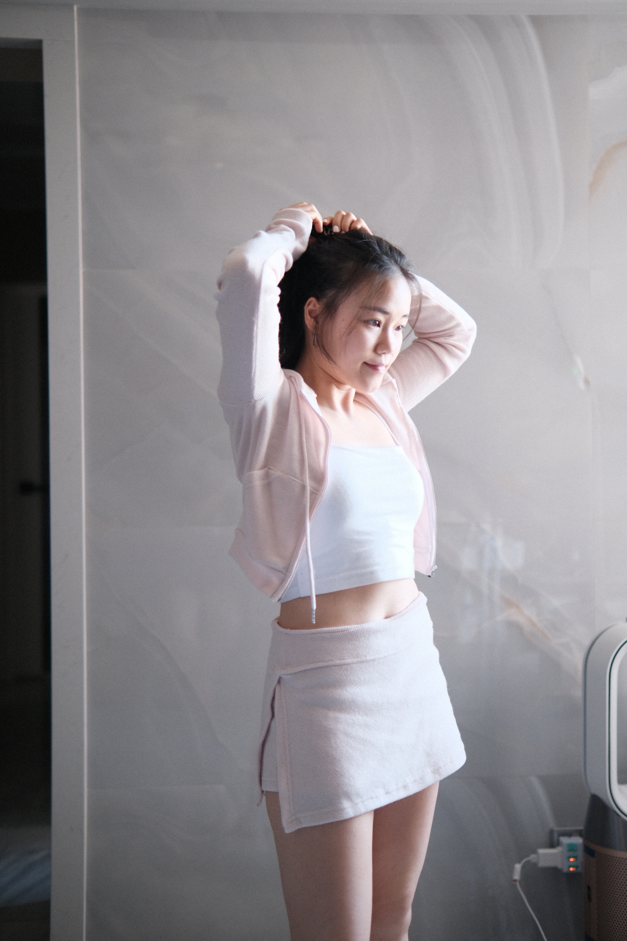 <𝗙𝘂𝗹𝗹 𝘀𝗲𝘁>  Day -Day Zip Hoodie + Day-Day 開叉偽小短裙 (冬季version)