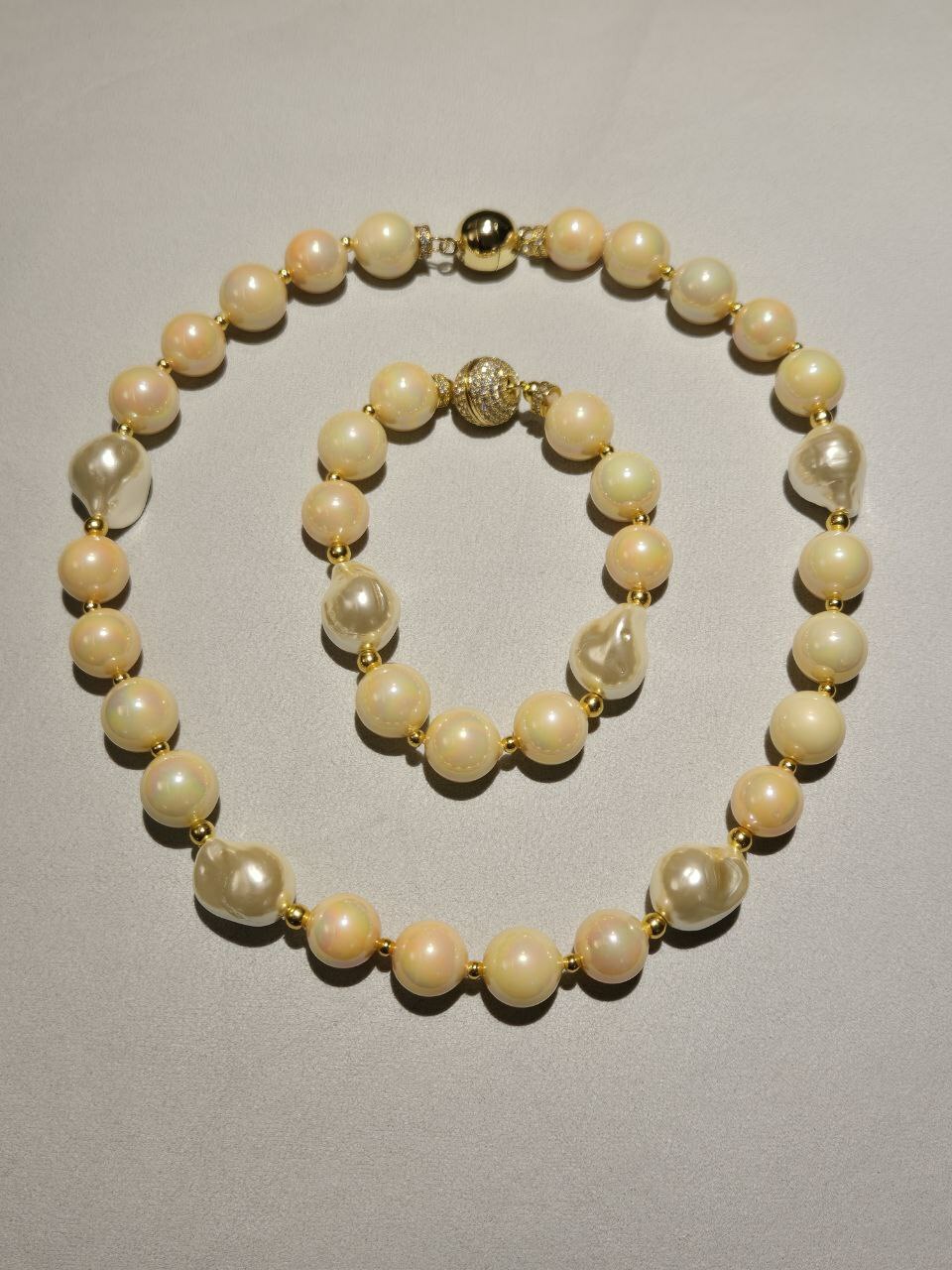 [S] GEMZ & CO NCJS SPAIN PEARLS/CRYSTALS JEWELLERY SUNSET, NC-N008 (Z77)