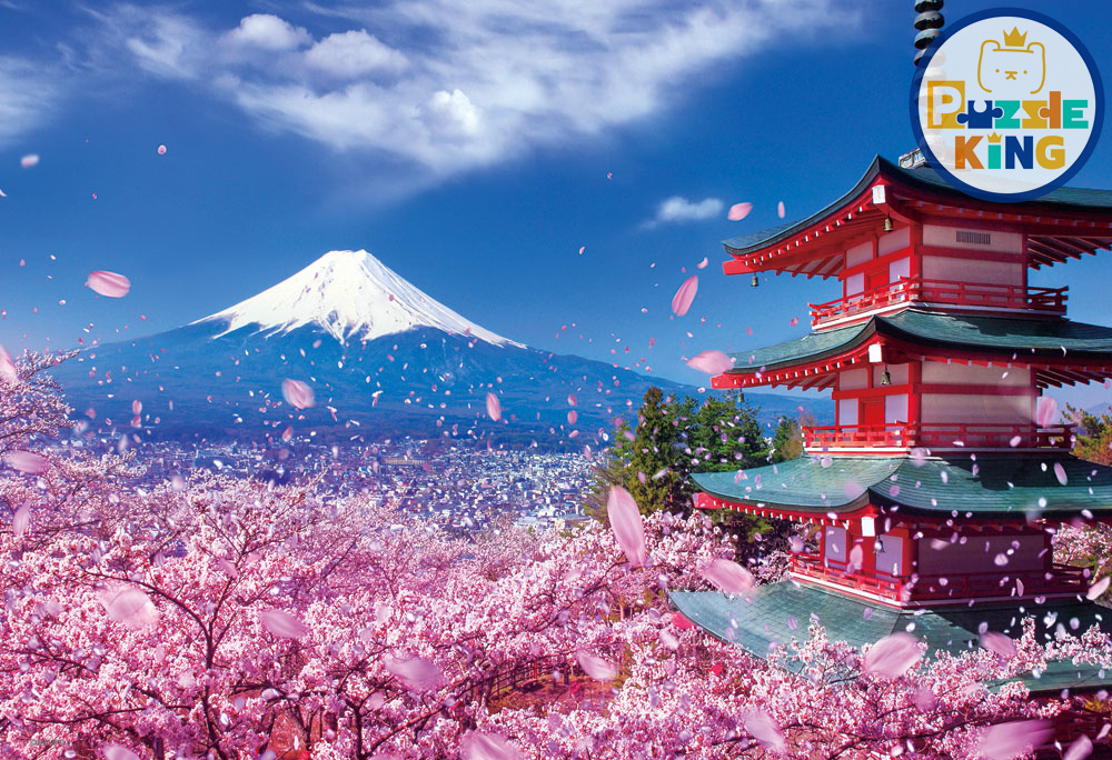 富士山與櫻花舞淺間神社