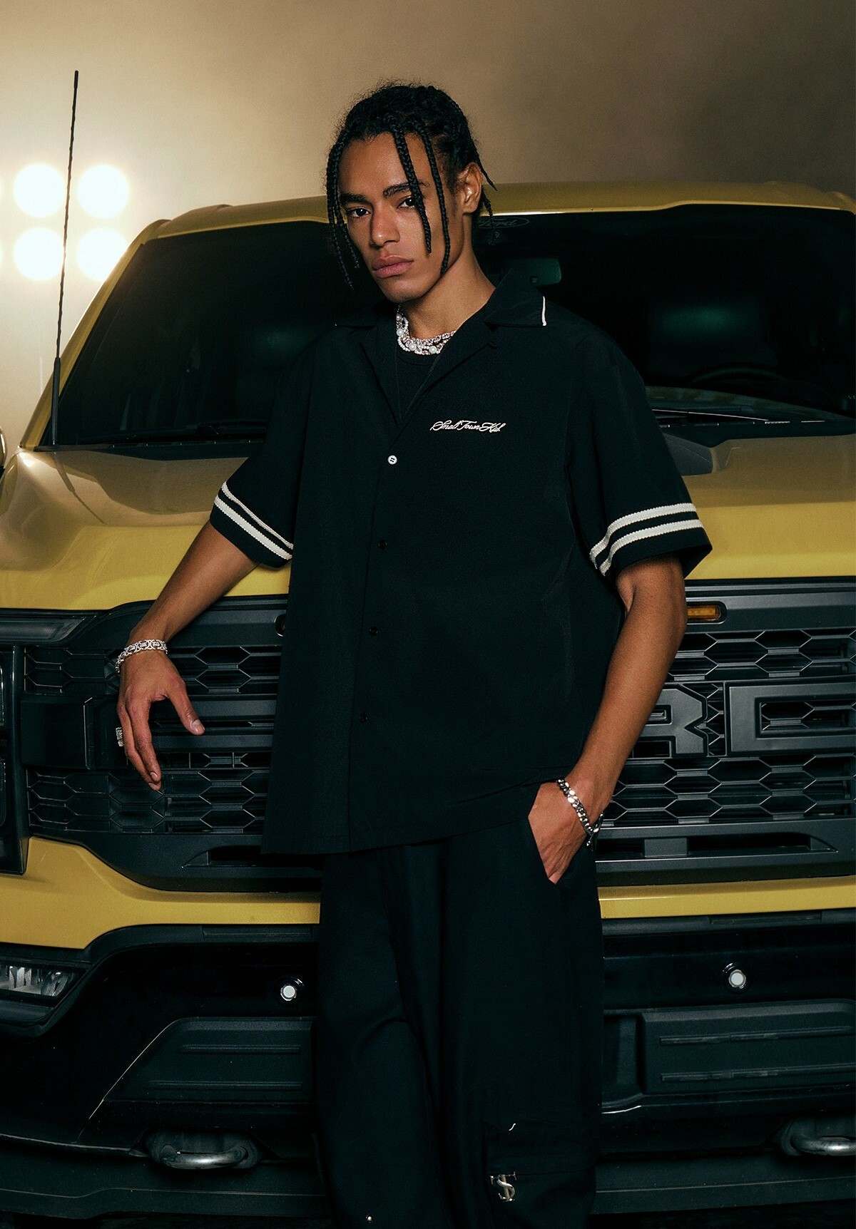 STK SmallTownKid Cleanfit 白邊 古巴領襯衫