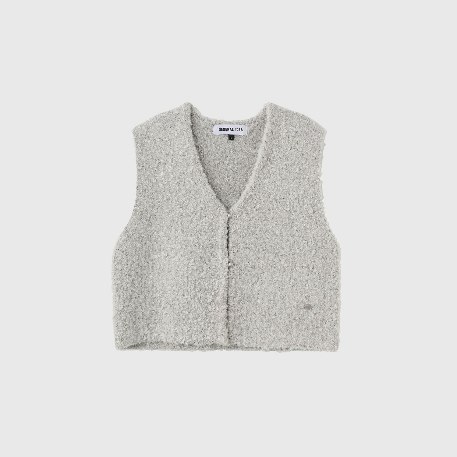 [GENERAL IDEA] WOOL BLEND BOUCLE OPEN VEST