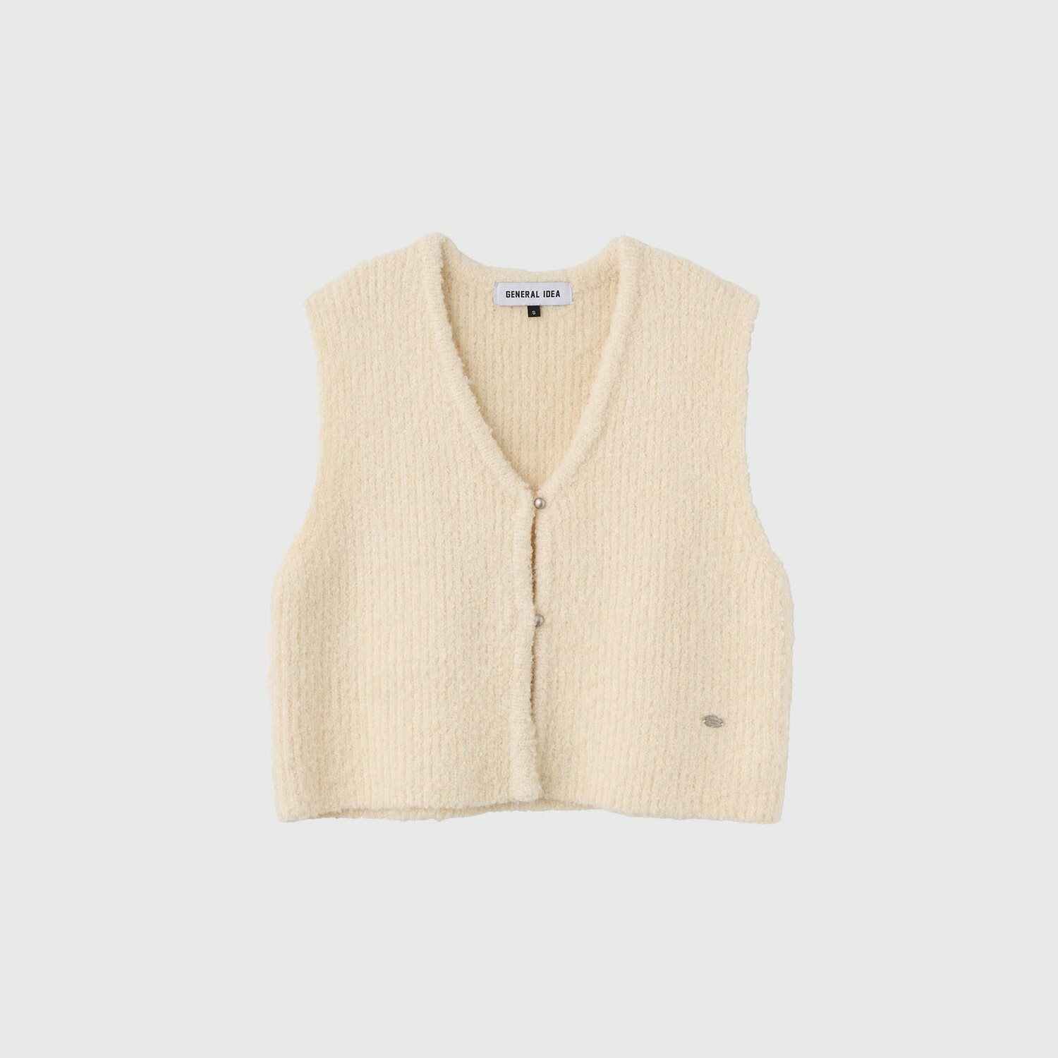 [GENERAL IDEA] WOOL BLEND BOUCLE OPEN VEST