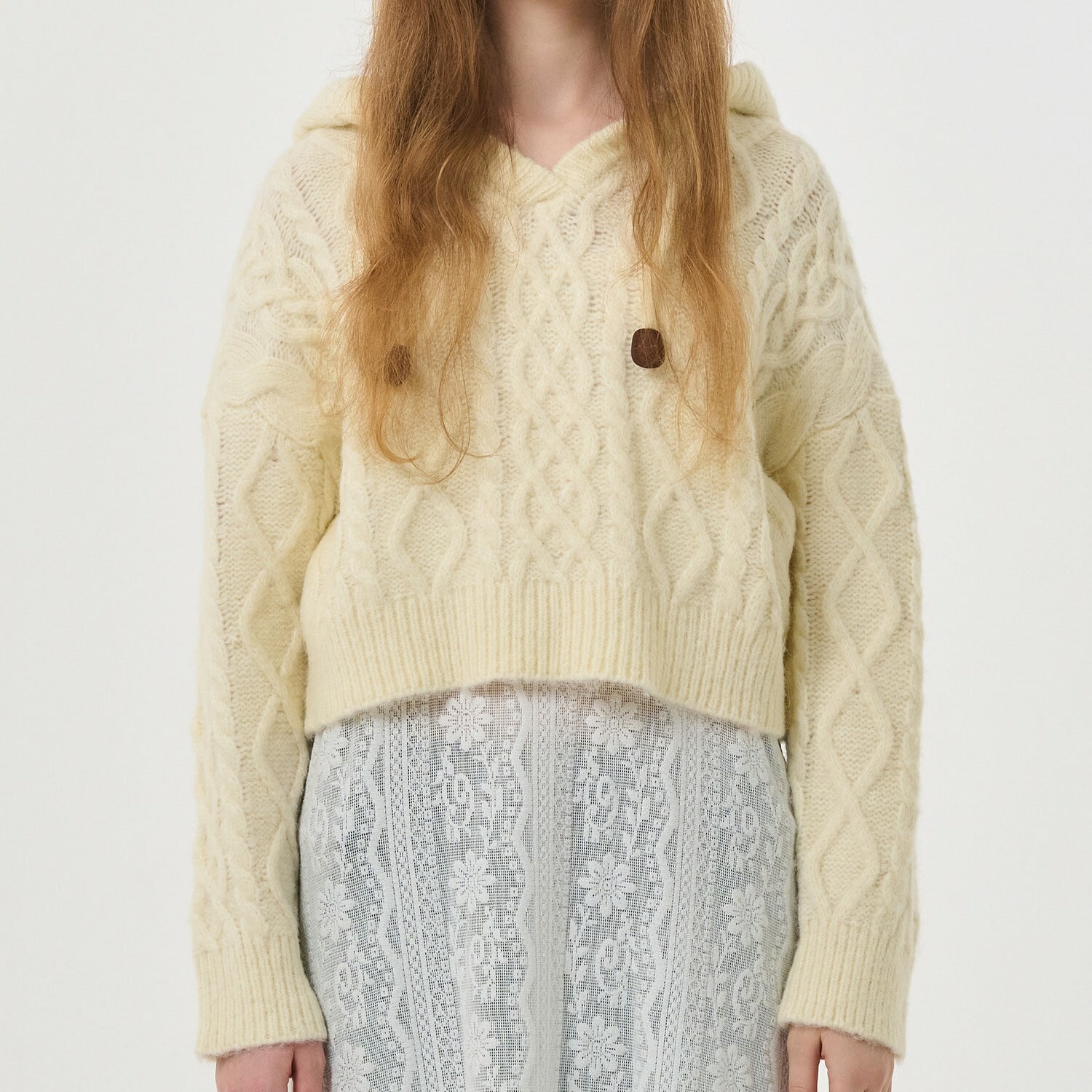 [GENERAL IDEA] HAIRY CABLE HOODED PULLOVER