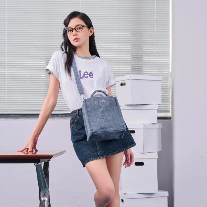 LEE 丹寧牛仔 單肩包斜跨包 中號