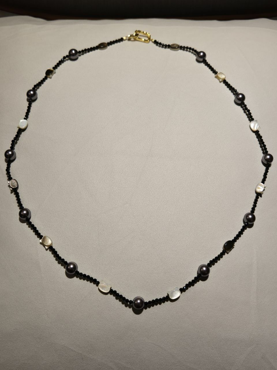 [S] GEMZ & CO NCJS SPAIN PEARLS SEASHELL CAT LONG NECKLACE 77CM JEWELLERY, XT-N015 (Z83)