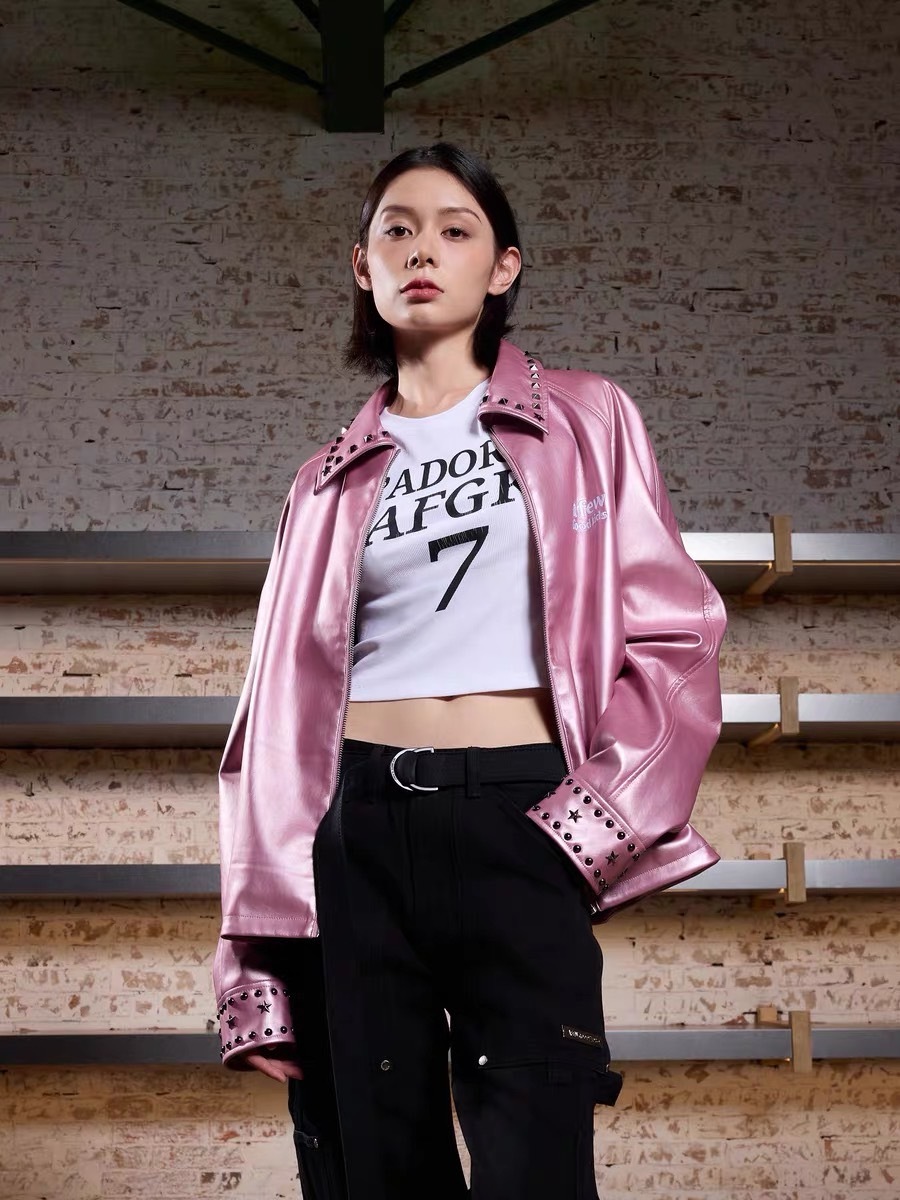 AFGK 重磅訂製亮面鉚釘皮衣 外套 A FEW GOOD KIDS