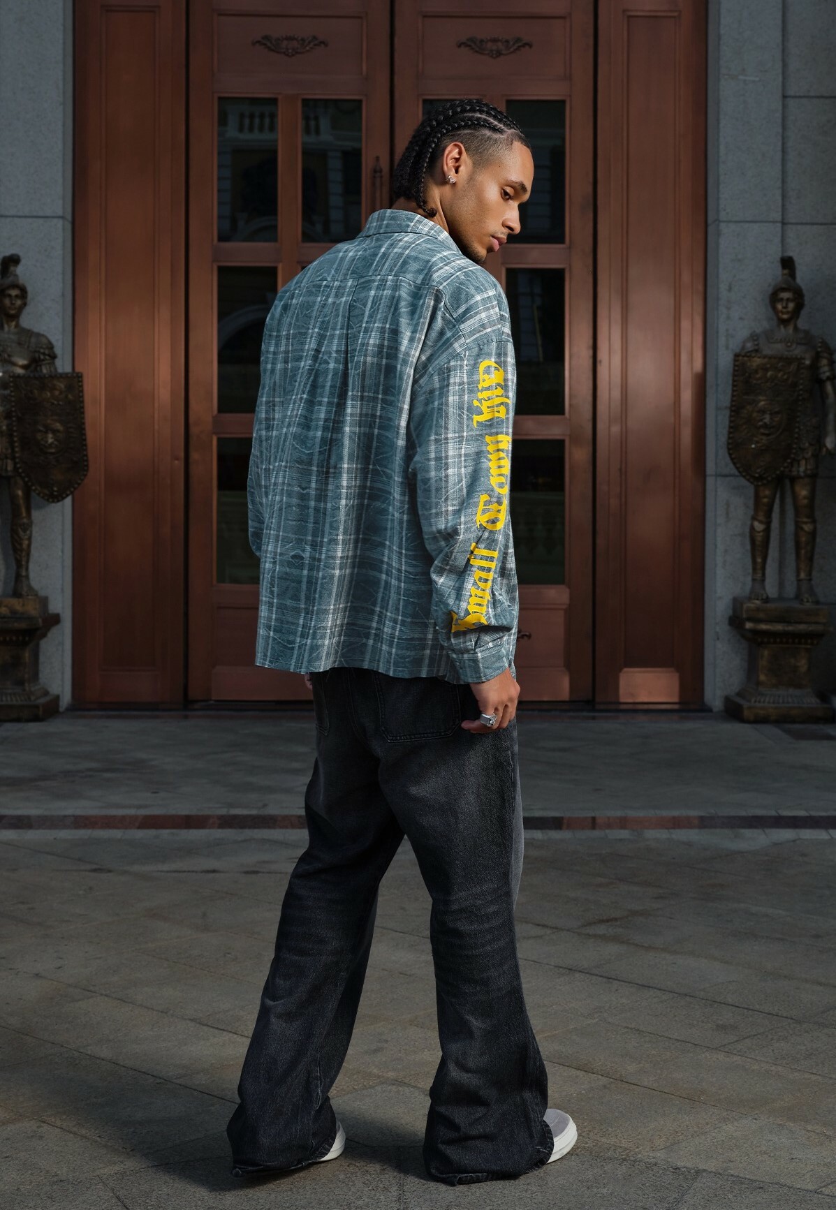 STK SmallTownKid 破壞毛邊 格紋襯衫