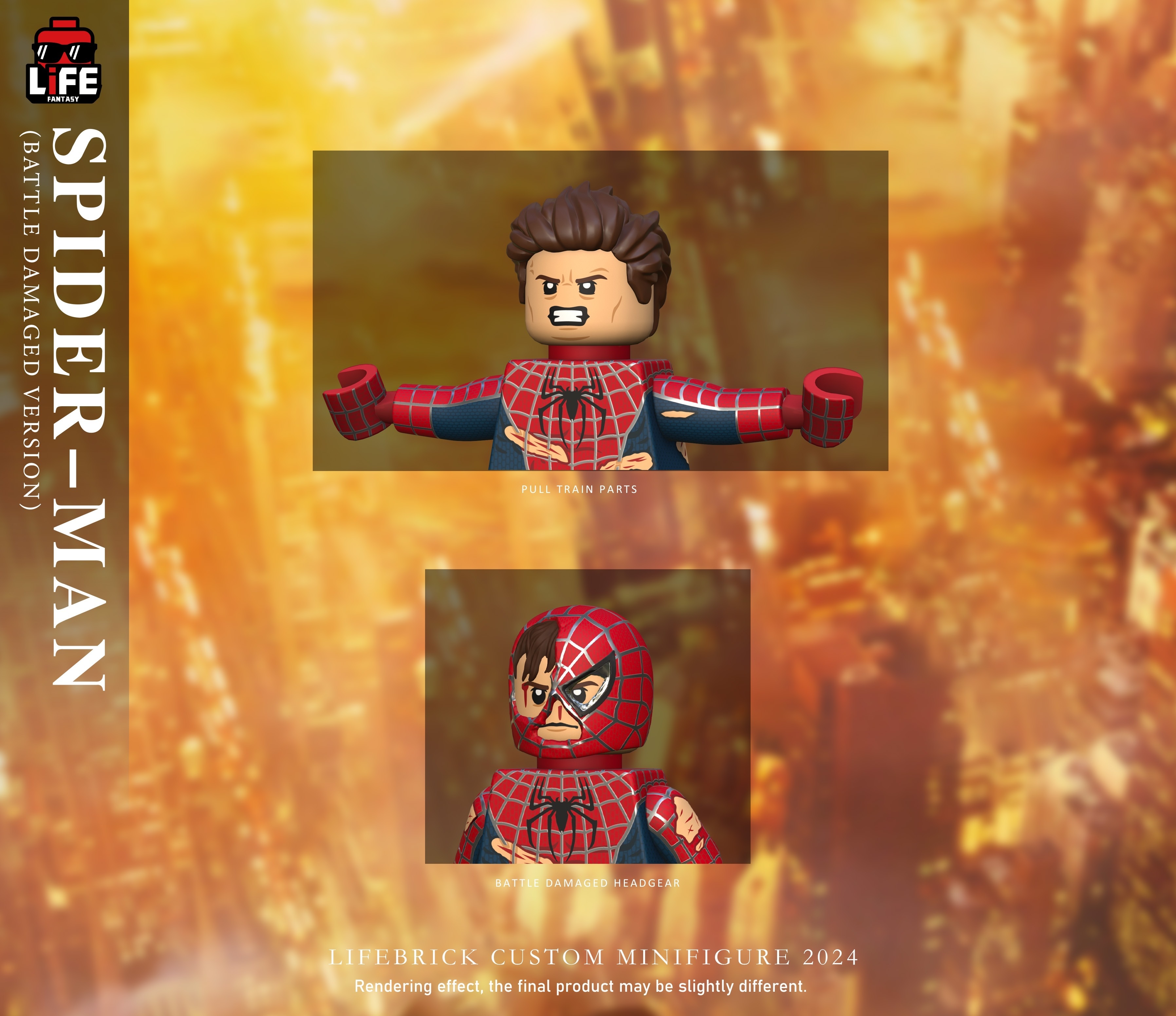 [Life Brick][In Stock] Tobey Spider Damage Ver [PADprinted]