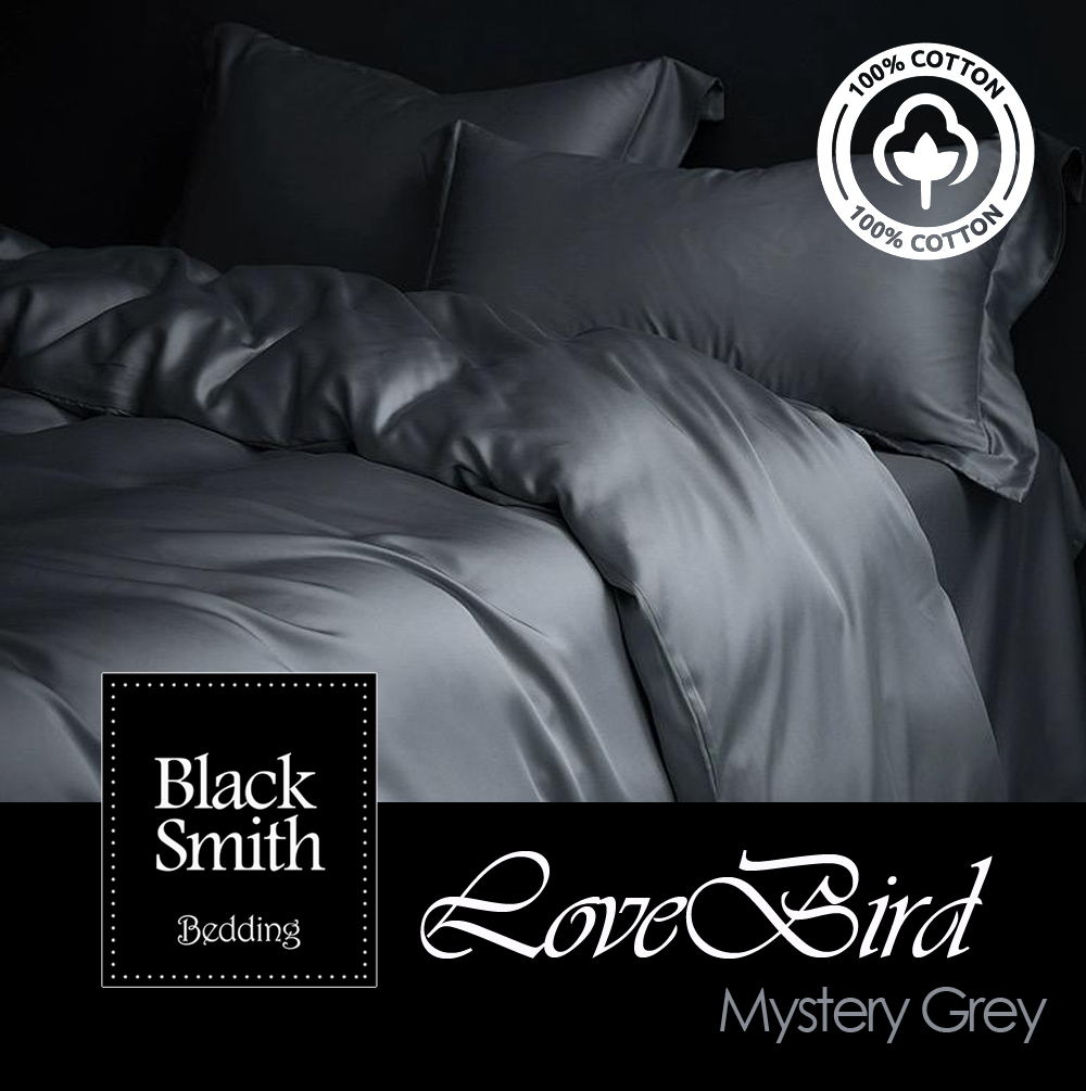 Black Smith - 3124 針埃及棉LoveBird床品套裝(神秘灰_雙人/加大/特大)