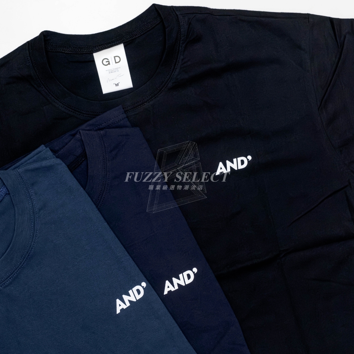 【逢甲 FUZZY】And Tee 潮流 日常 美式 圖案 Logo 簡約 文字 短T 短Tee 黑 深藍 藍