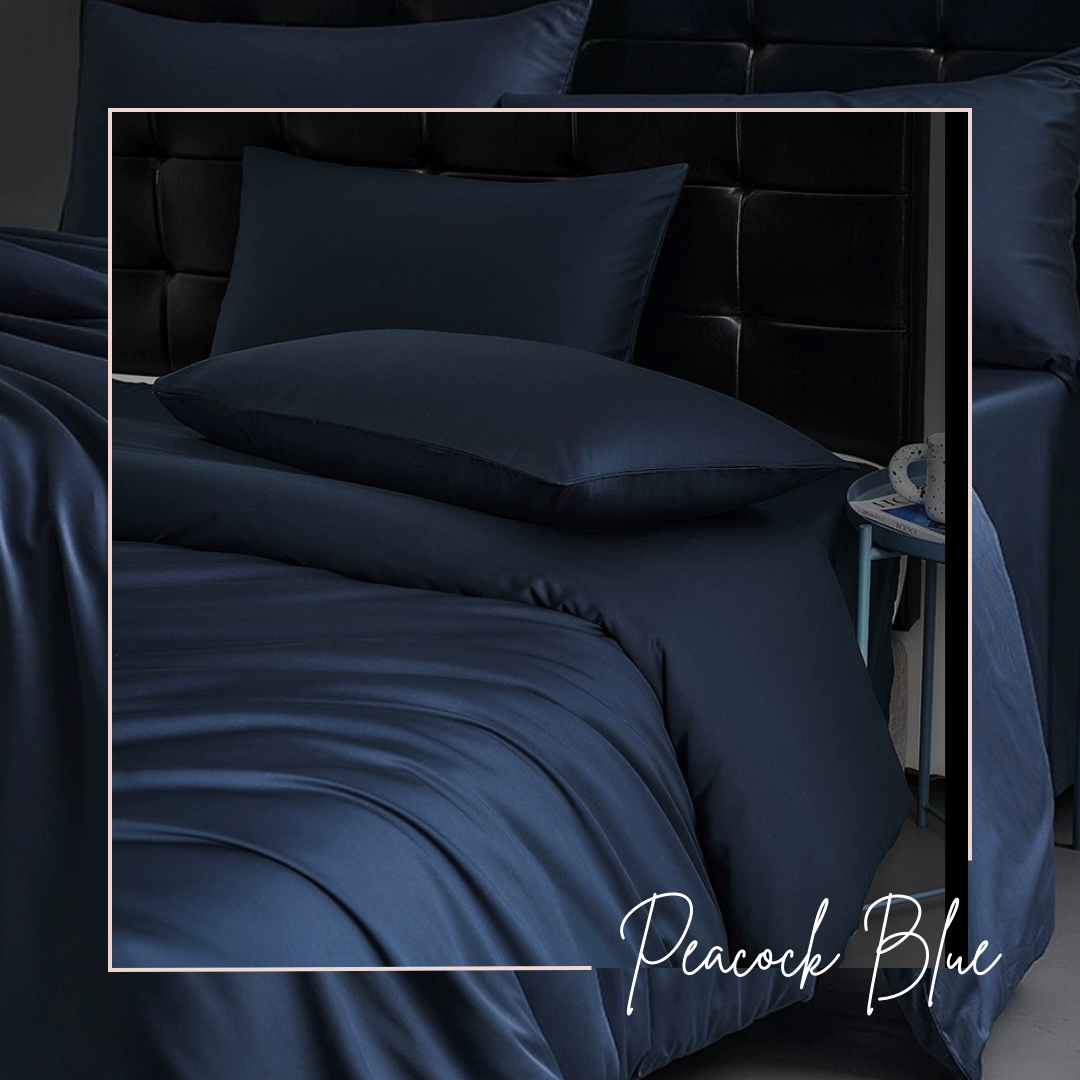 Black Smith - 3124 針埃及棉LoveBird床品套裝(孔雀藍_雙人/加大/特大)