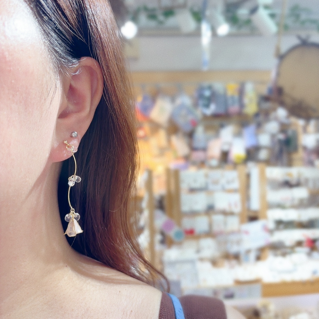 透明感牽牛花耳環