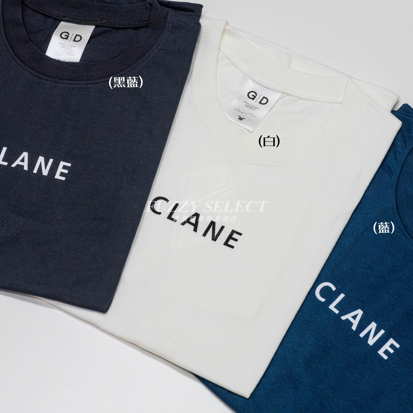【逢甲 FUZZY】Clane Tee 潮流 日常 美式 簡約 圖案 Logo 短T 短Tee 白 黑藍 藍