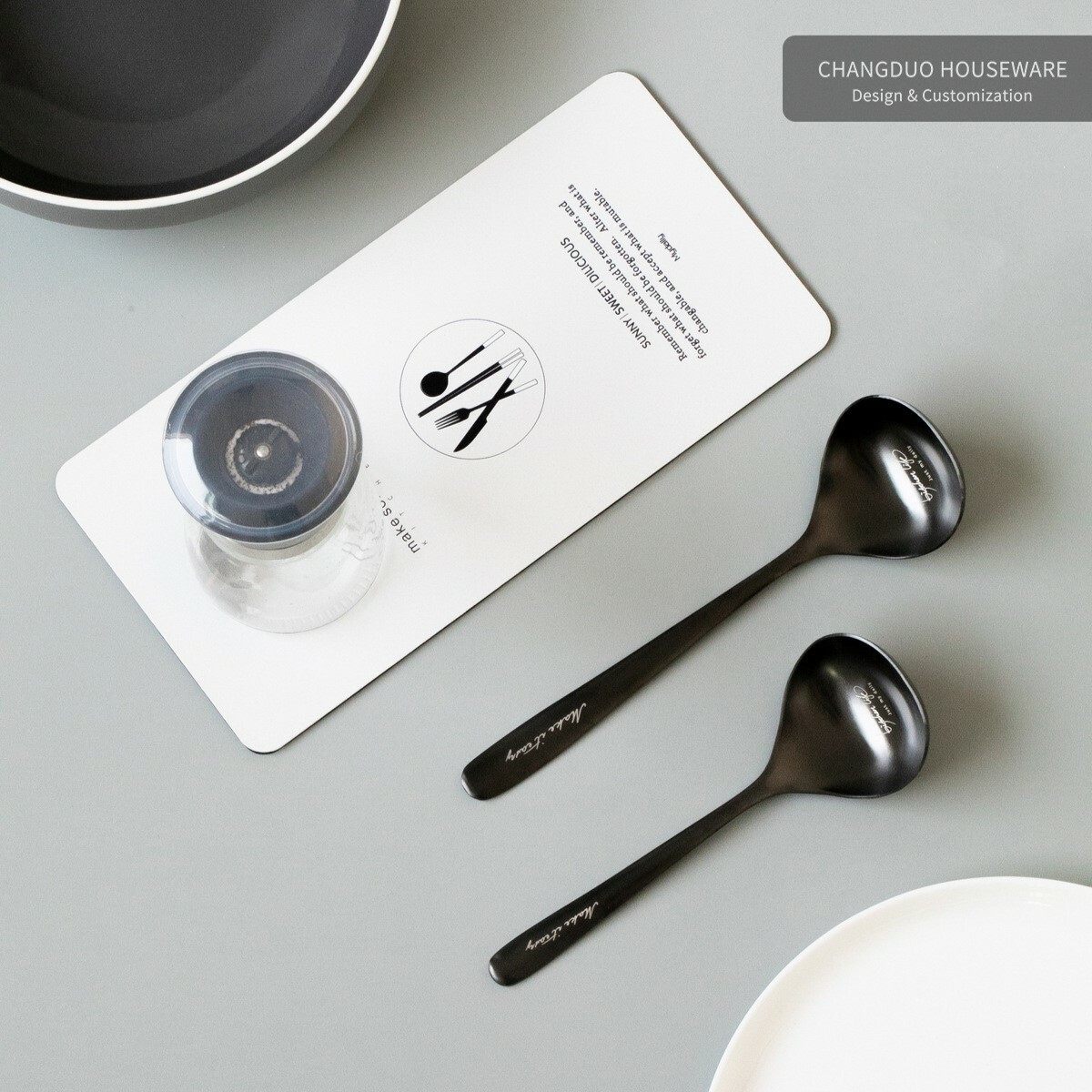 《4825》INS北歐工業風高級啞光黑湯杓