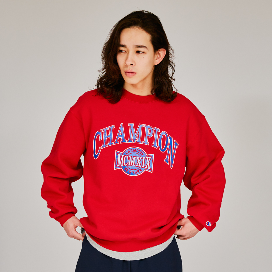 男款-ACTION STYLE系列 運動街頭印花圓領衛衣-紅色（C3-A017-950）