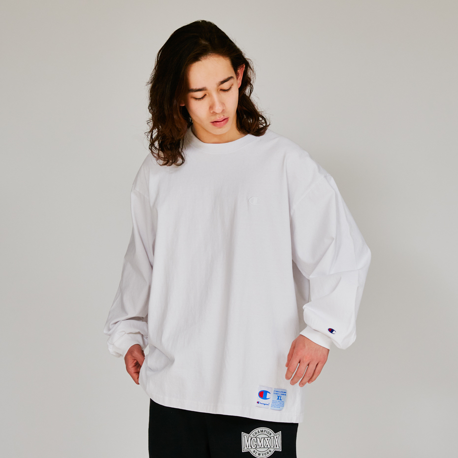 ACTION STYLE系列 男款 寬版素色長袖TEE(白)