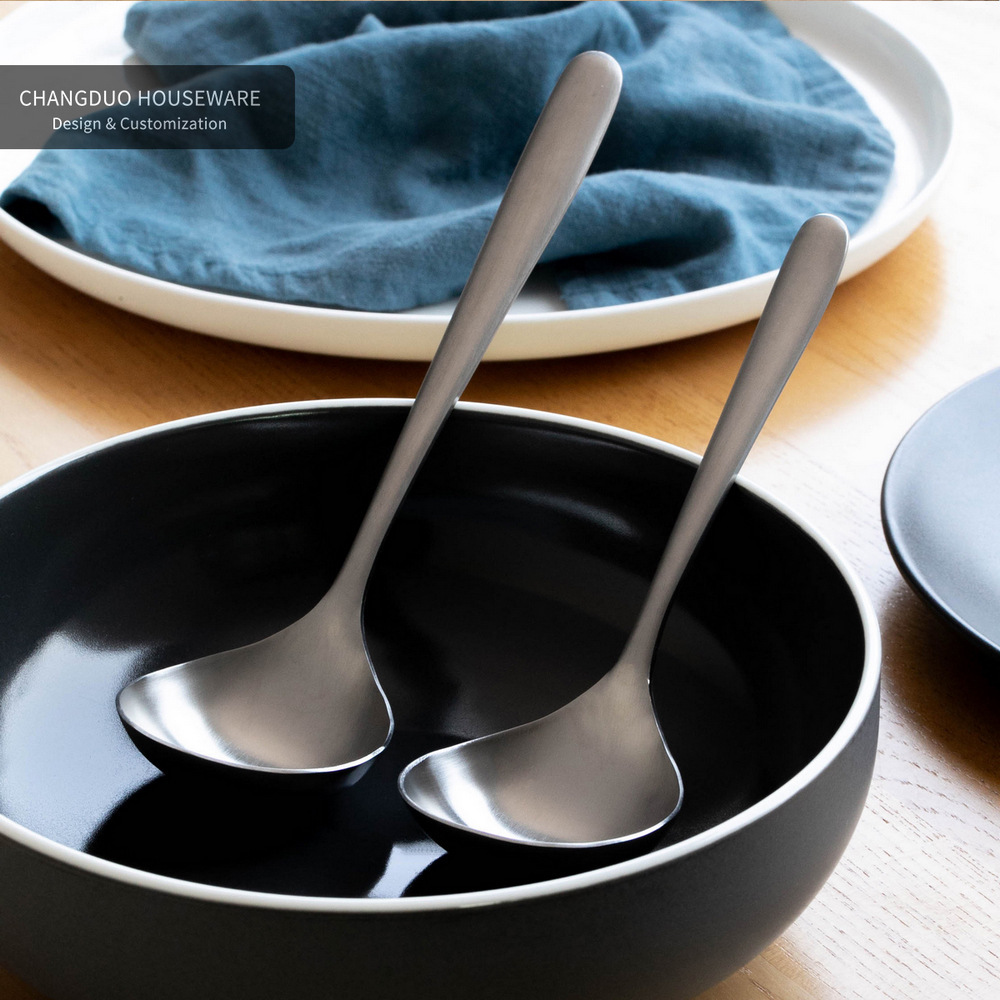 《4826》INS北歐簡約高級啞光銀湯杓