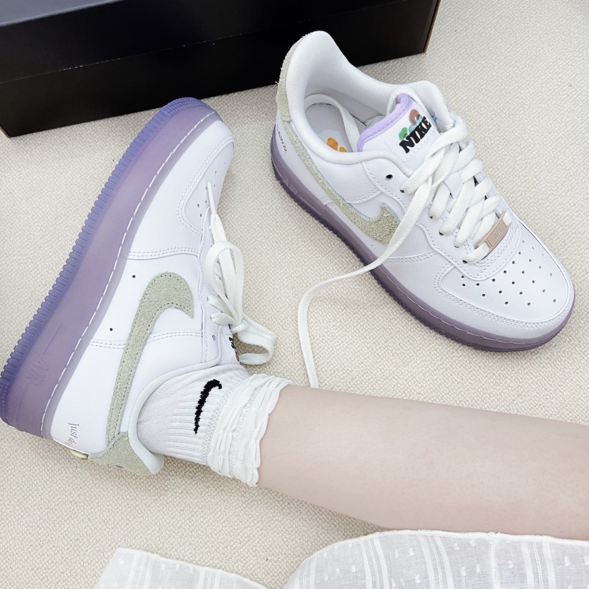 Nike Air Force 1 Low 07 LX 紫水晶 白紫 果凍底 復古 低筒 AF1