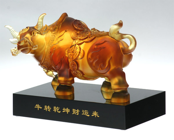 扭轉乾坤琉璃擺飾｜轉運納福黑曜底座 提升氣場聚吉祥