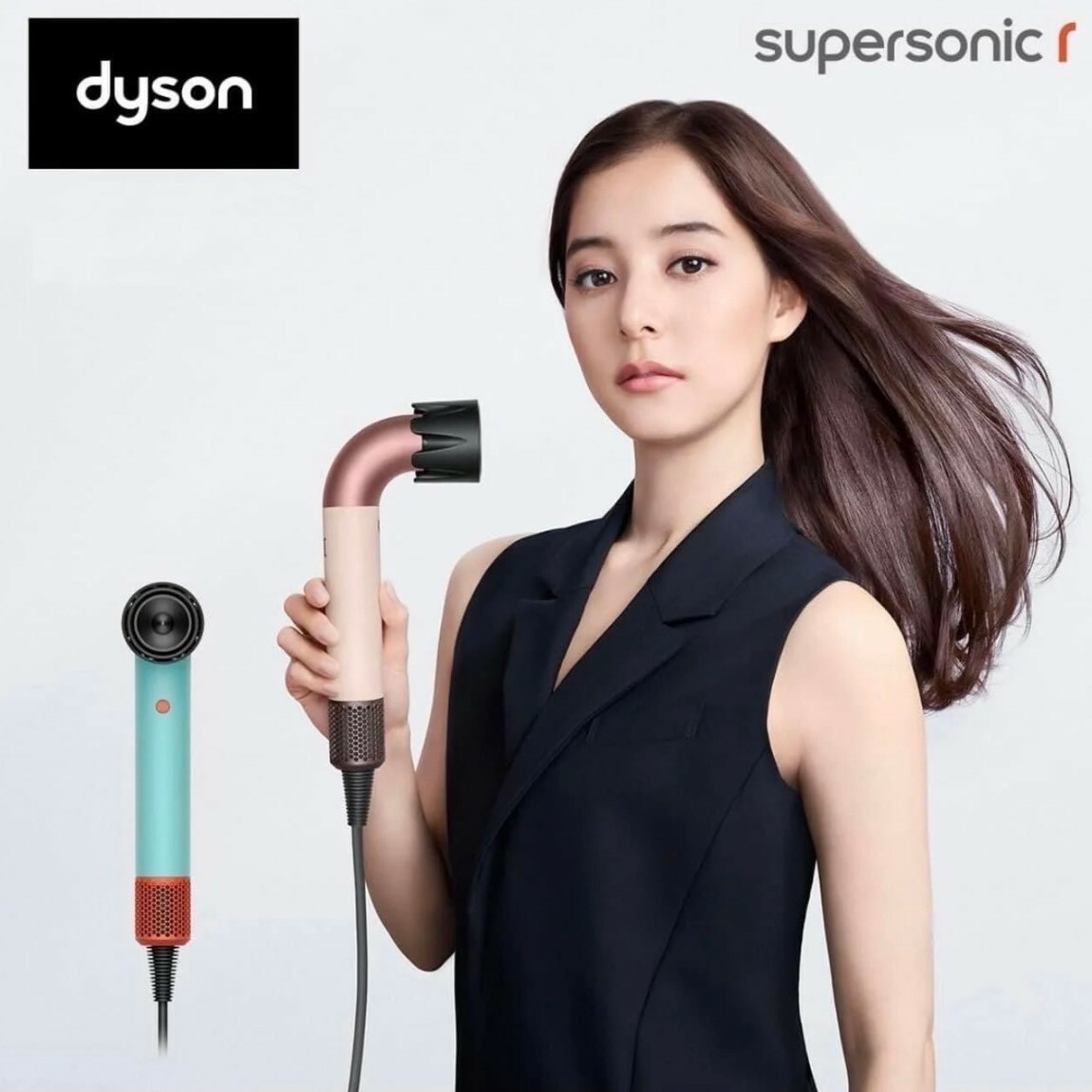 ＜日本限定發售＞Dyson Supersonic R HD17 湖水綠 櫻花粉 管狀吹風機 輕量 水管