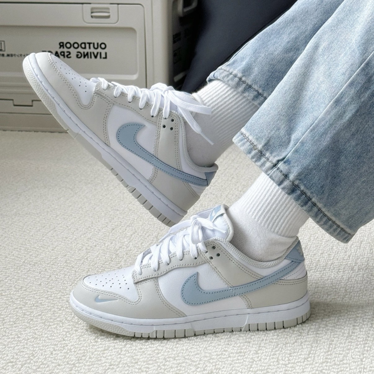 Nike Dunk Low Light Bone Armory Blue 海鹽冰藍 女鞋 HF0023-100