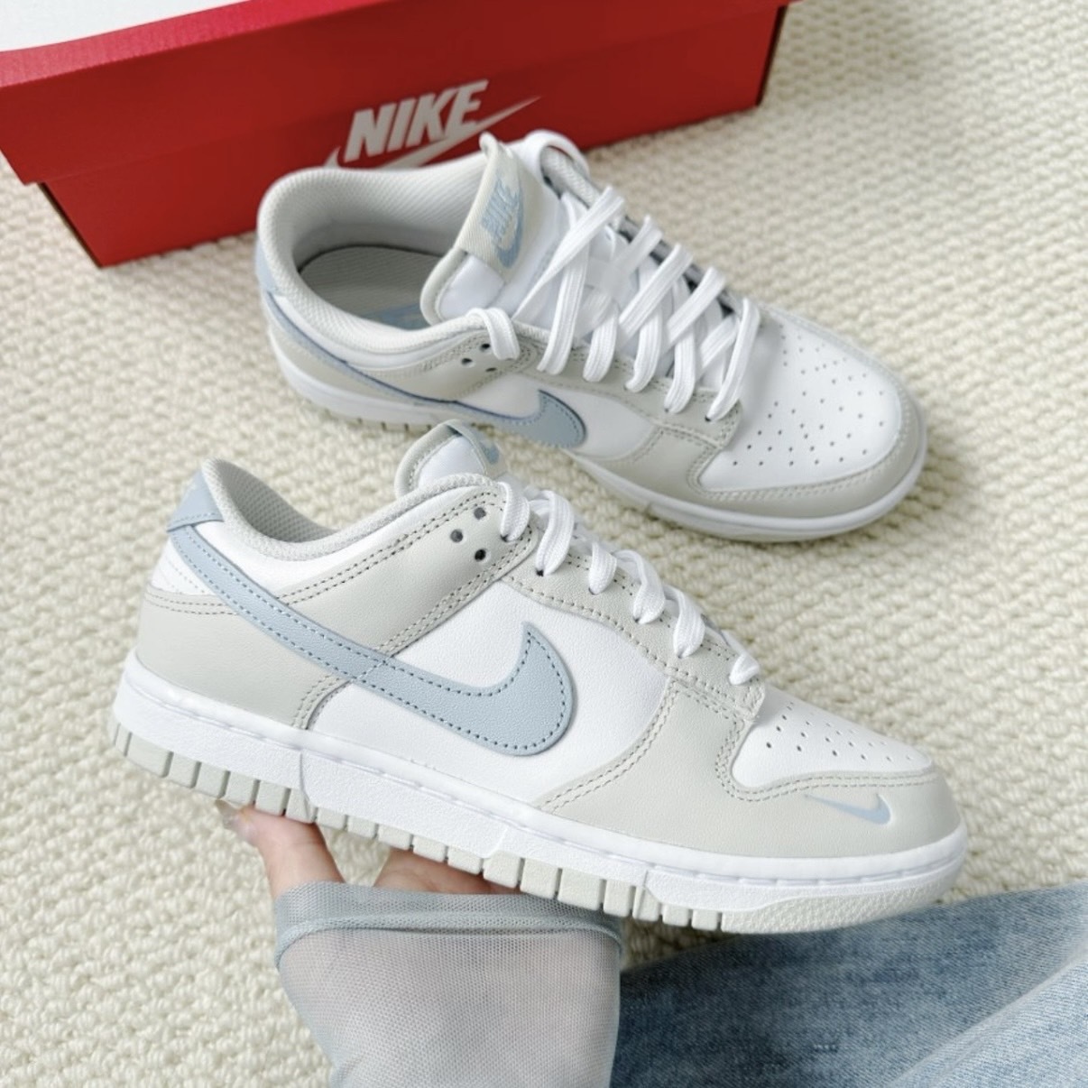 Nike Dunk Low Light Bone Armory Blue 海鹽冰藍 女鞋 HF0023-100