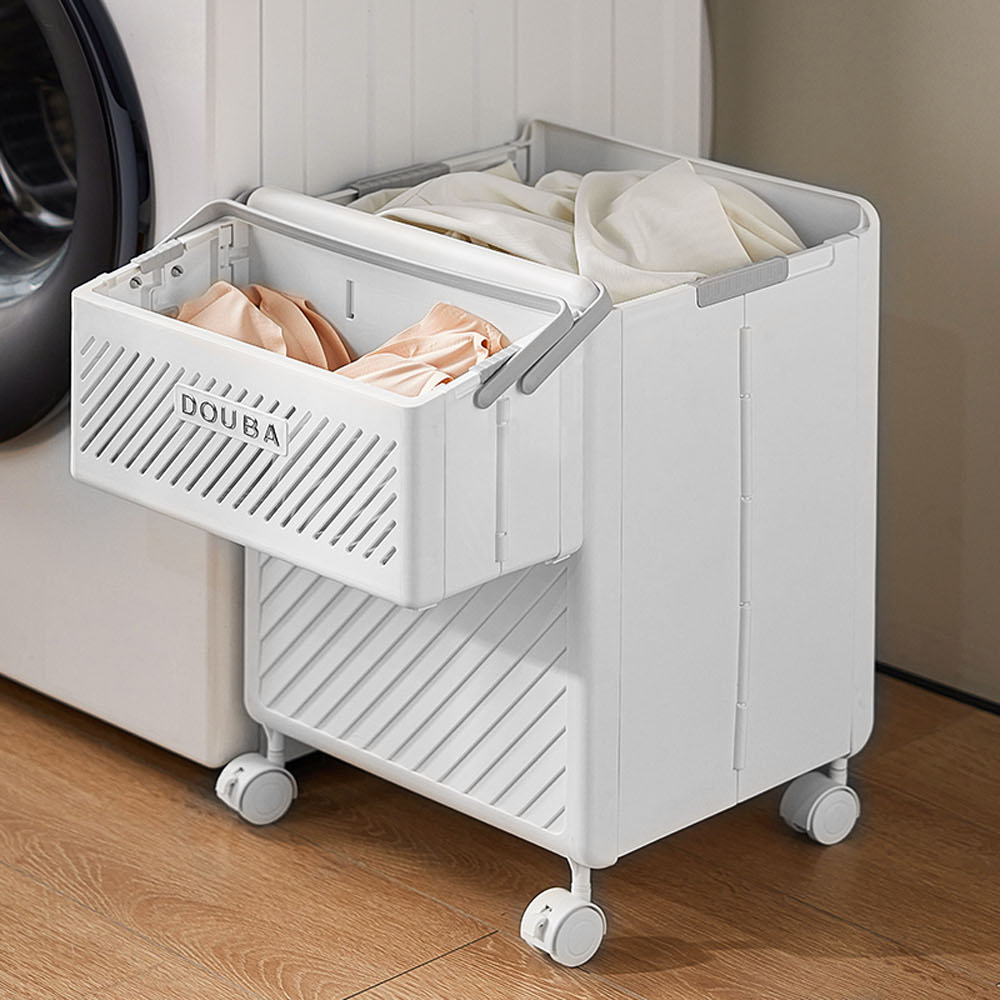 【AOTTO】大容量附輪折疊收納洗衣籃 髒衣籃(AS-203)