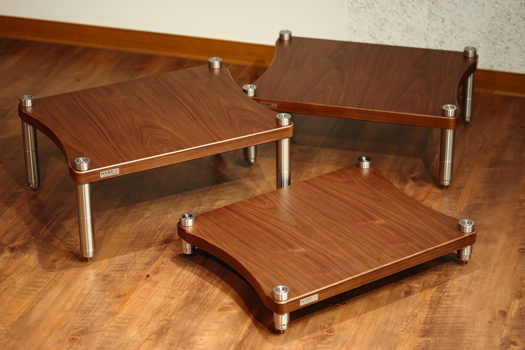 MYSTJ CMS 白樺木夾板+拋光實心不銹鋼支柱 音響架