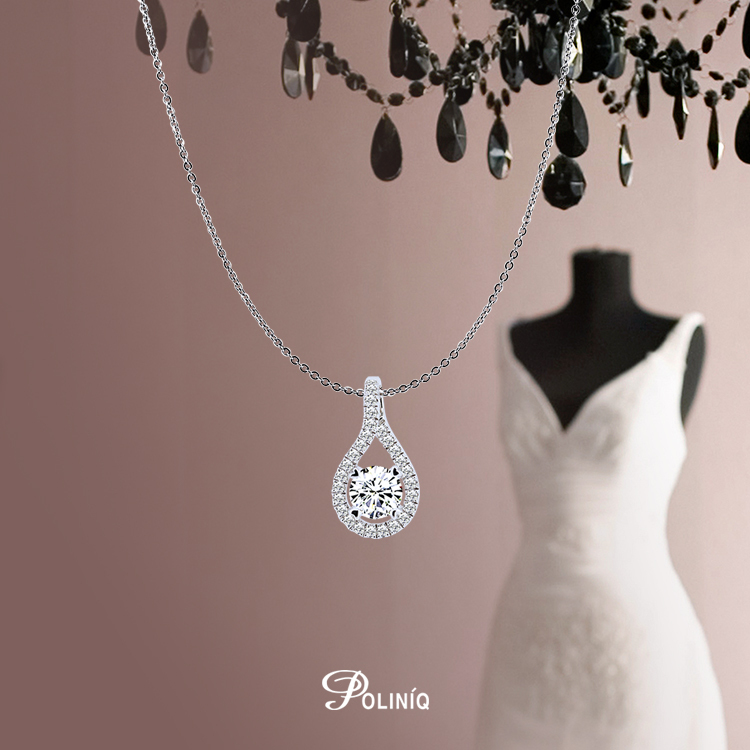 925純銀「完美 」滿鑽款項墜 + 贈白鋼項鍊-ADSWP0086