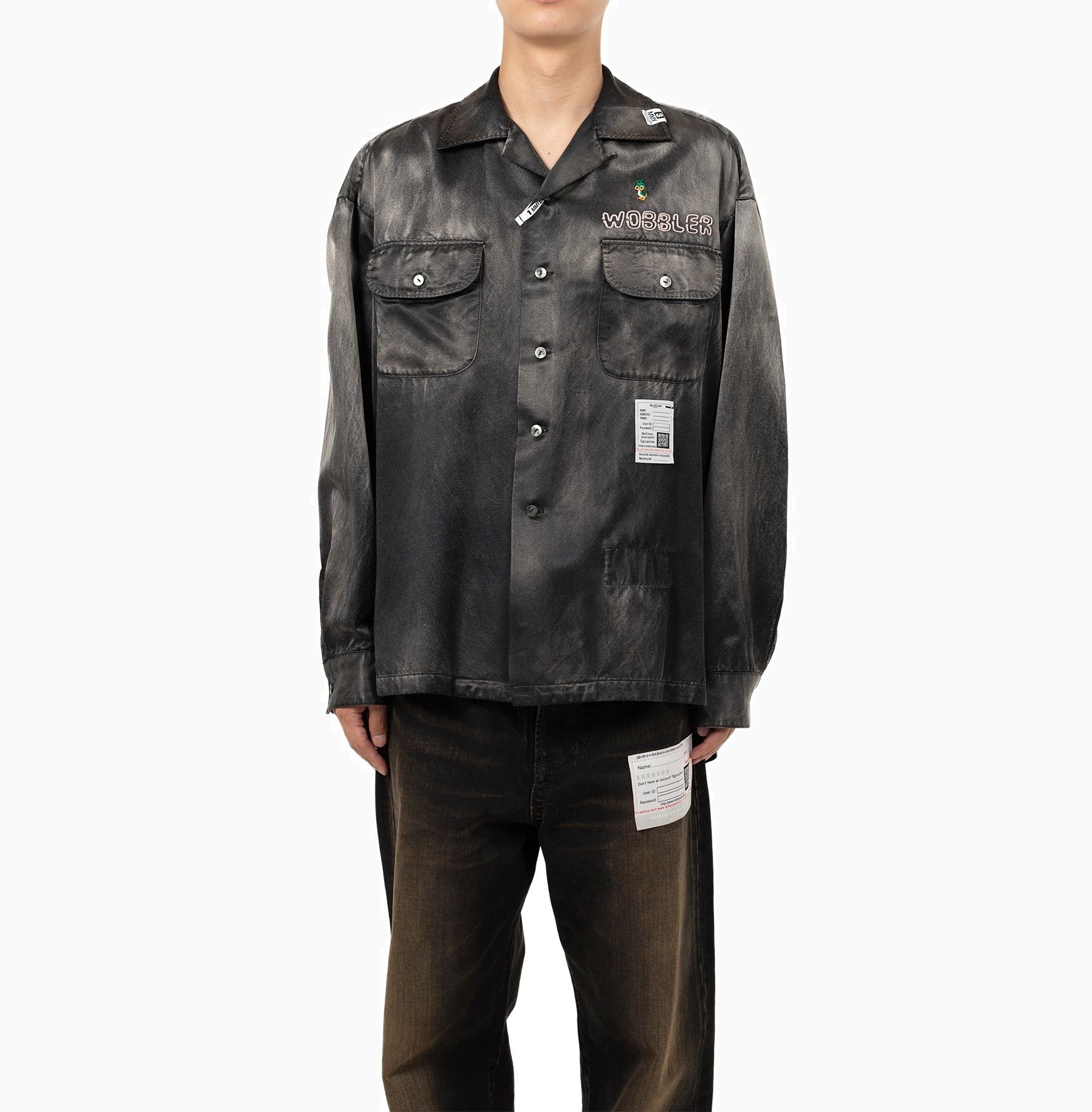 MAISON MIHARA YASUHIRO MMY 2024 A/W BLEACHED SATIN SHIRT L/S - PRE ORDER ITEM (預訂中)