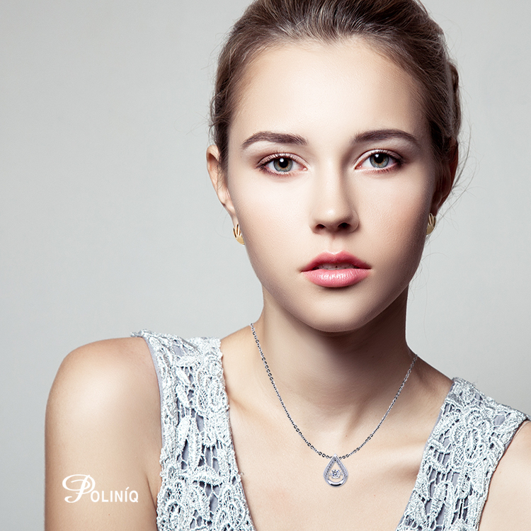 925純銀「水滴 閃爍動感」晶鑽項墜+贈白鋼項鍊-SDP0059