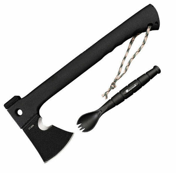 NEW MULTIFUNCTIONAL CAMPING EMERGENCY SELF-DEFENSE AXE FT-08 / BLACK (35.5CM TOTAL LENGTH)