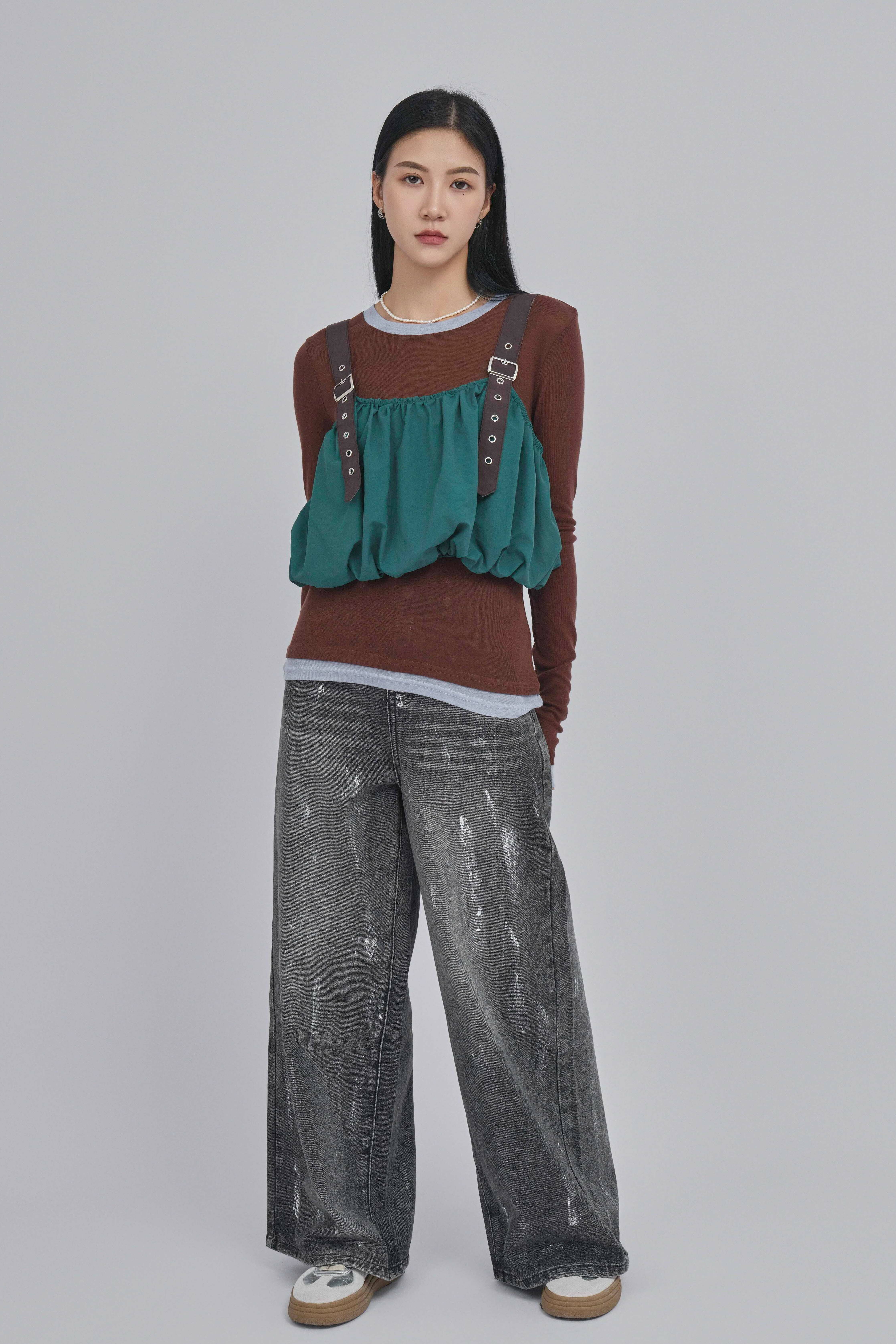 FW24_0048（針織上衣＋上衣＋牛仔褲）