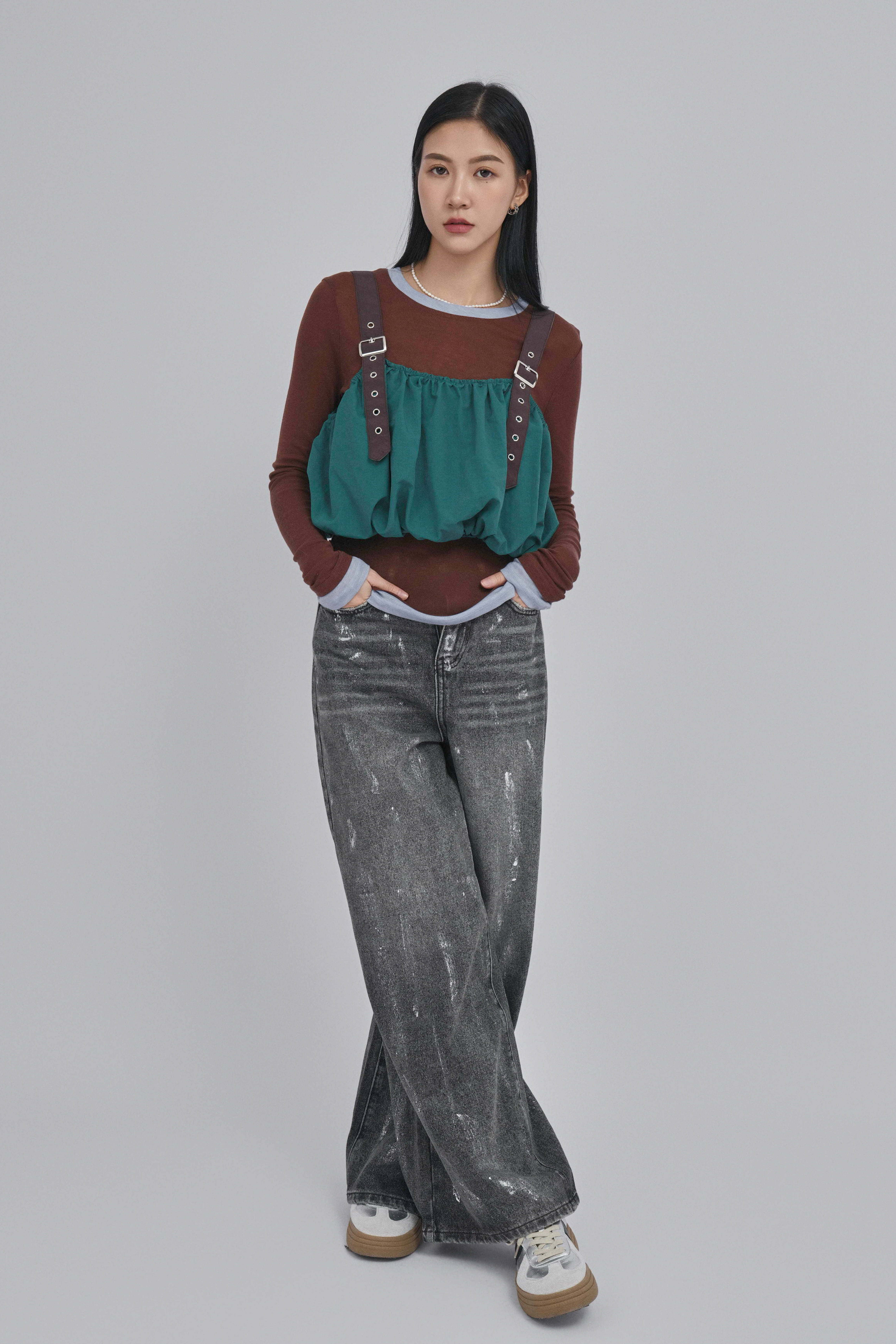 FW24_0048（針織上衣＋上衣＋牛仔褲）