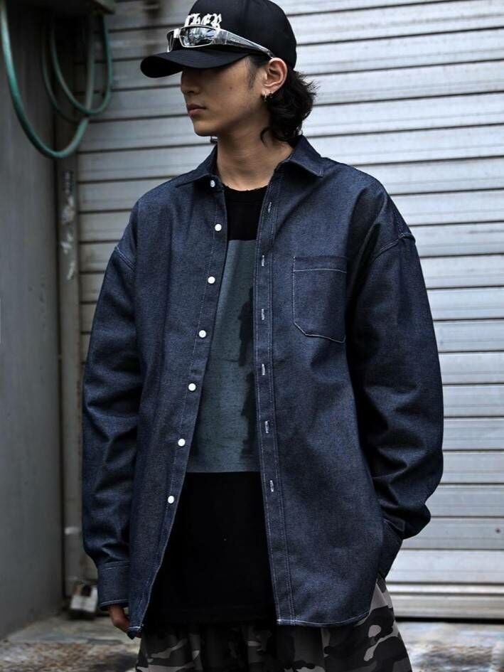 不褪色原色牛仔襯衫