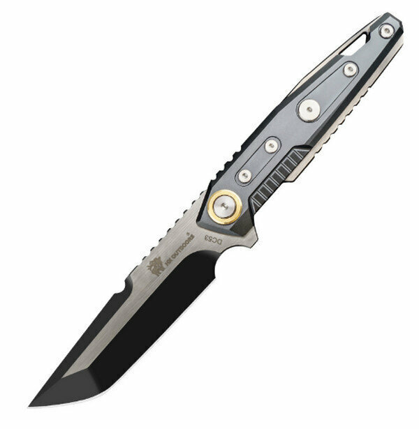 新款重裝機甲戰術高硬度直刀D-220黑色全長238MM