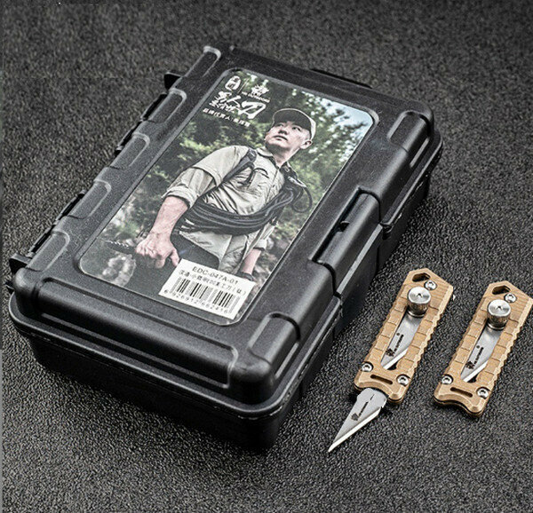 新款迷你多功能美工刀（銅）【EDC-047A-01】全長75MM