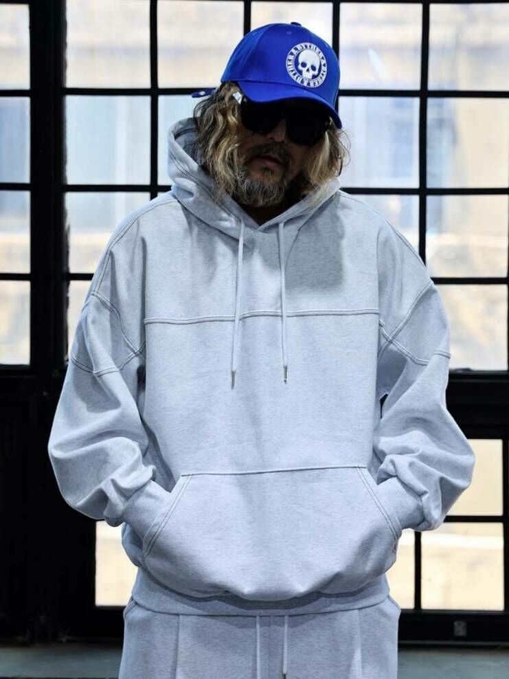 縫製色塊橄欖球連帽衫帽T