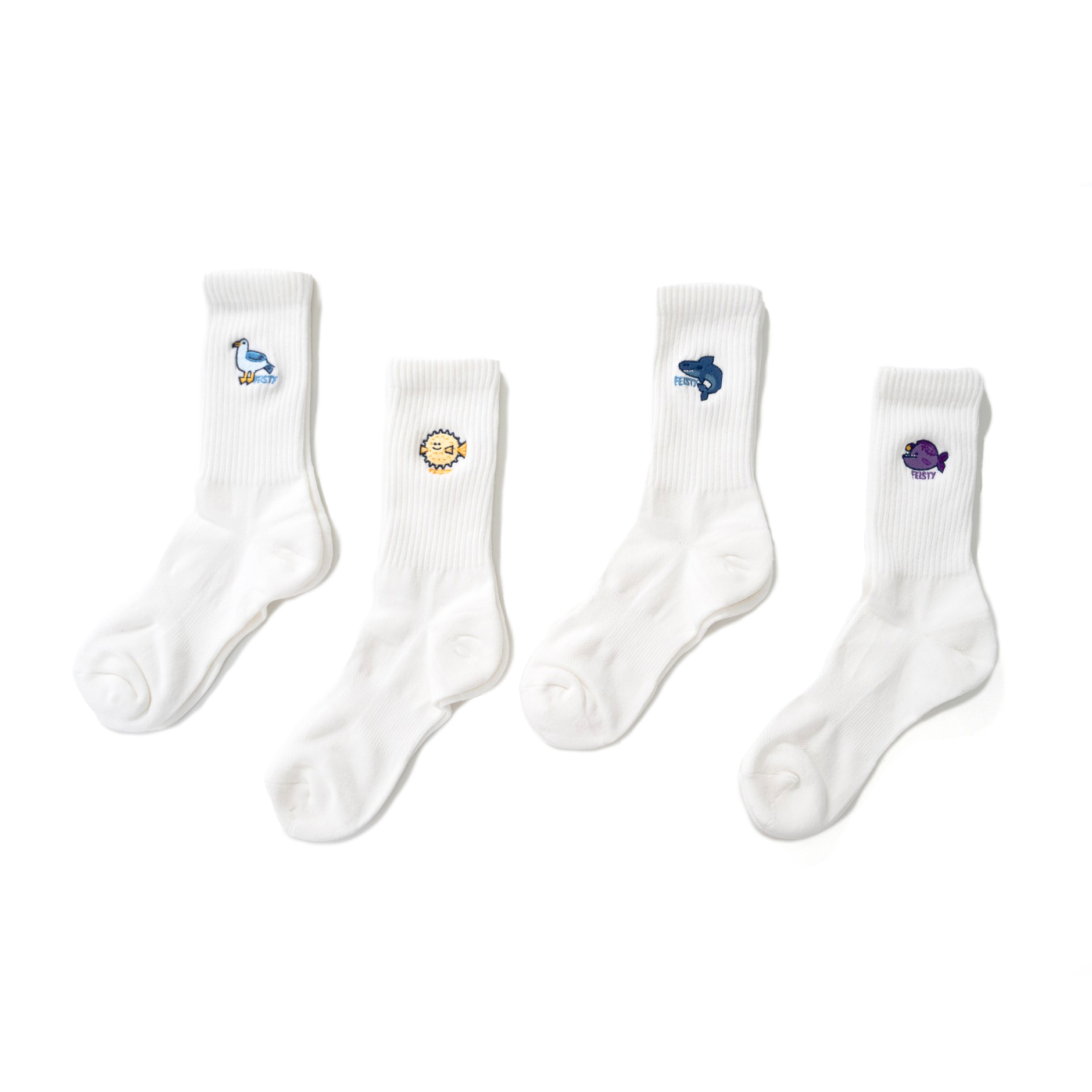 FEISTY OCEAN SOCKS 海洋系列電繡長襪 FS-SK-35 36 37 38 [台灣現貨]