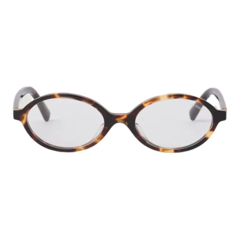 MIU MIU Logo 鏡腿 防藍光鏡片 橢圓形 太陽眼鏡 玳瑁色