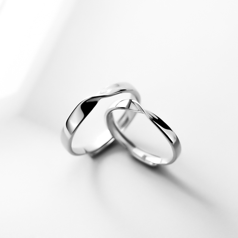 「莫比烏斯 」情侶戒指💍 ｜S925純銀或鍍銀｜活口對戒｜免費刻字✒️｜
