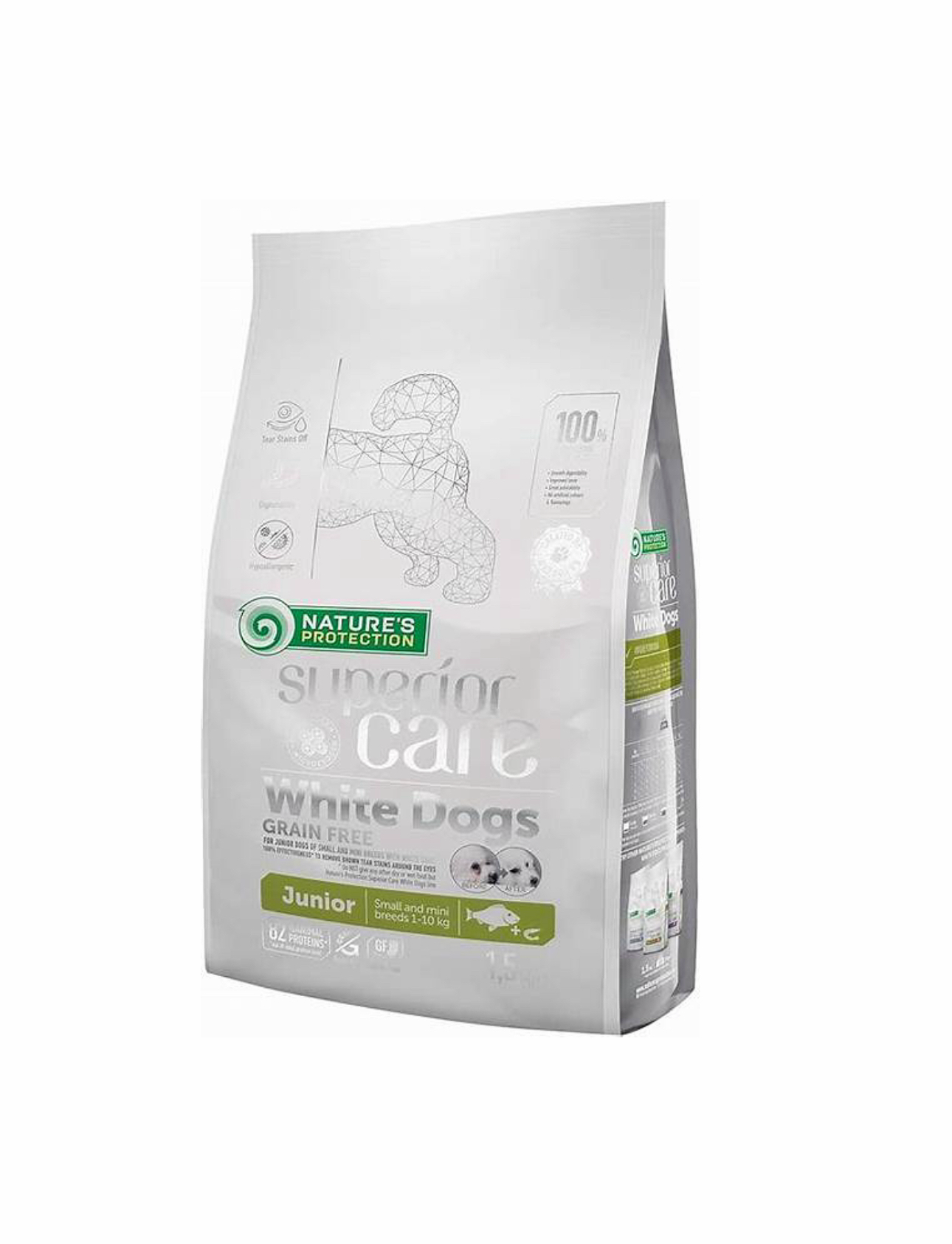 Nature's Protection 去淚痕美毛 低敏白魚 無穀物白毛色狗糧 1.5kg（適合小型幼犬3-12個月）