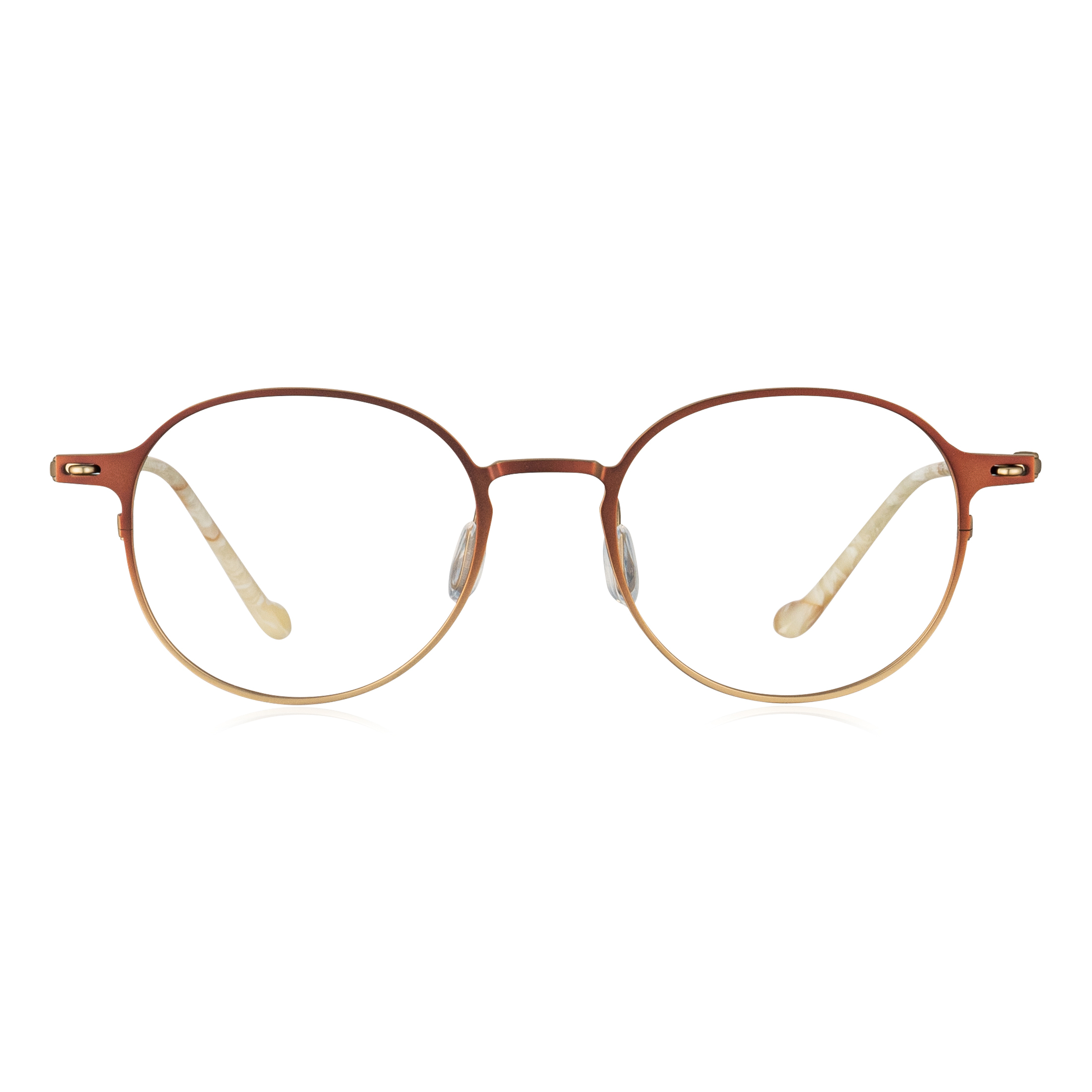 鈦金屬輕量 2-TONE 圓框眼鏡-兩色可選