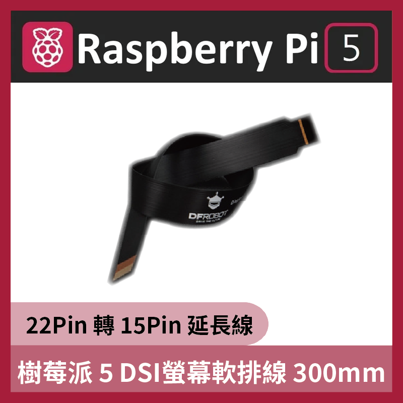 樹莓派5 DSI螢幕軟排線 22Pin轉15Pin 延長線 (300mm) Raspberry Pi 5 軟排線 轉接線