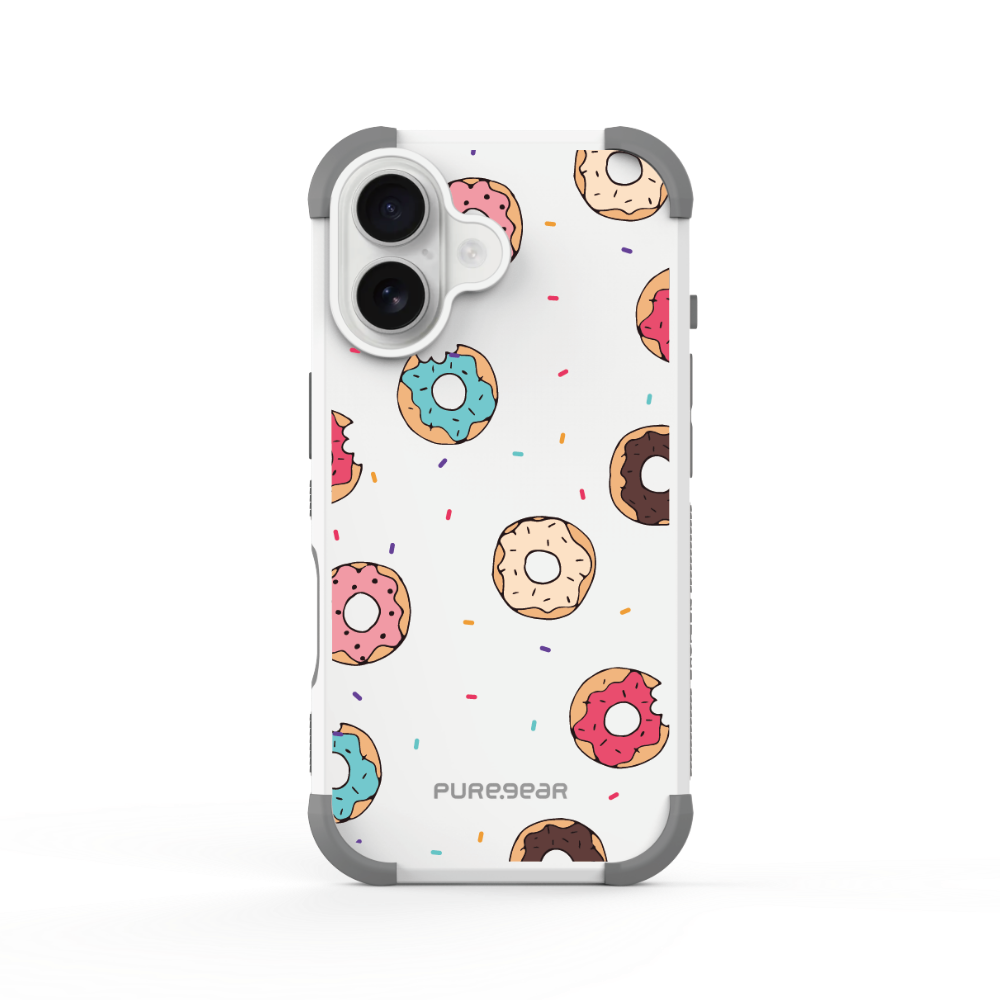 iPhone 坦克軍規防摔手機殼 / 甜圈白 (彩繪風格)