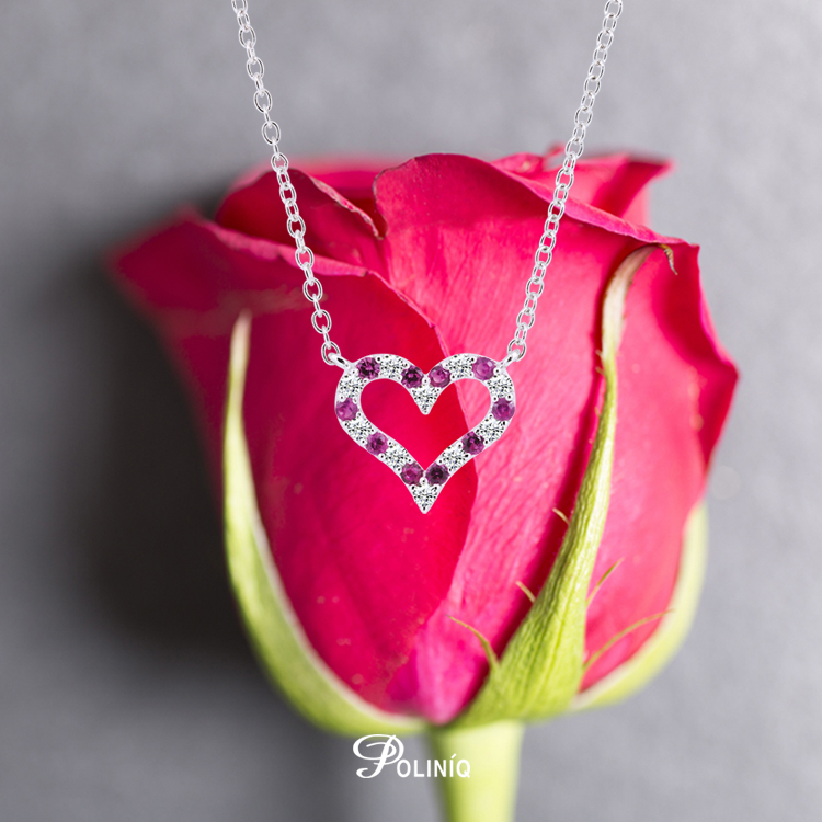 925純銀「Only You」彩色晶鑽套鍊 (16吋) (特價1,488元)-AZSNS0004