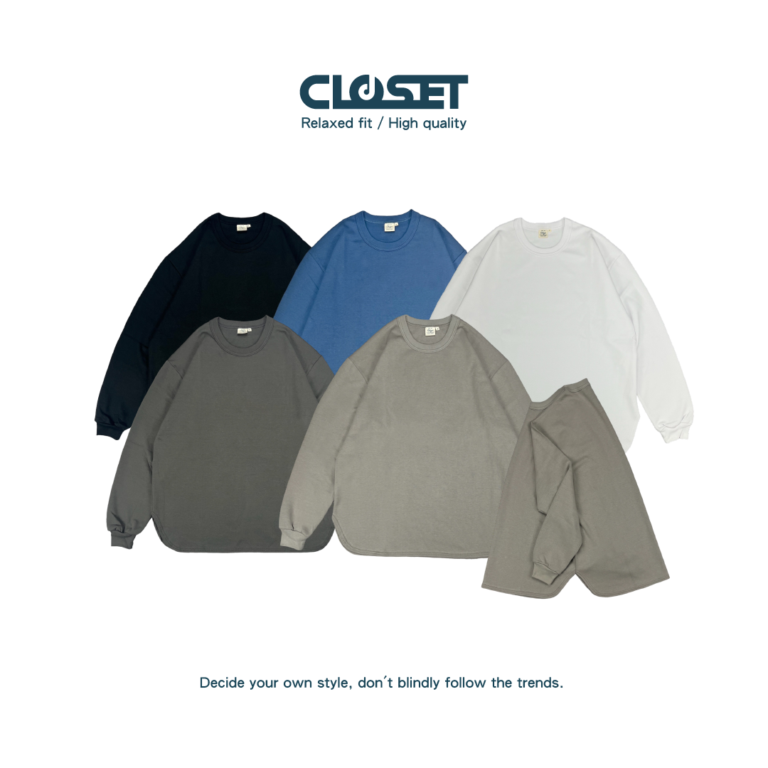 D.CLOSET 長袖 8.1o.z. 太空棉圓弧長踢