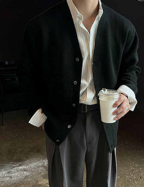 香草V領開襟衫（柔軟布料 )