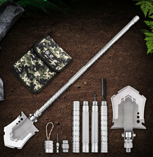 Hot Selling Multifunctional Folding Field Shovel - Demolition Engineer Shovel (GBC-25A Silver) - Total Length 1073MM