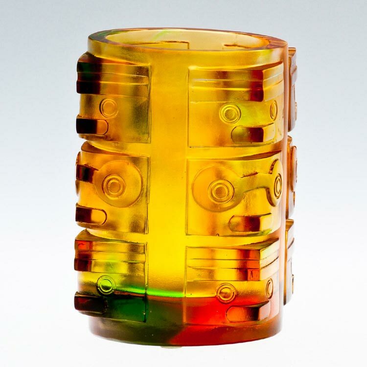 鹿港窯禮品館│居家開運琉璃筆筒,穩贏四方,增添桌面美感